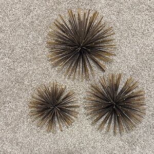 Set of Three Gold and Brown Wall Sculptures